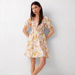 Simons Twik Floral Sundress White, Orange & Yellow Mini Dress